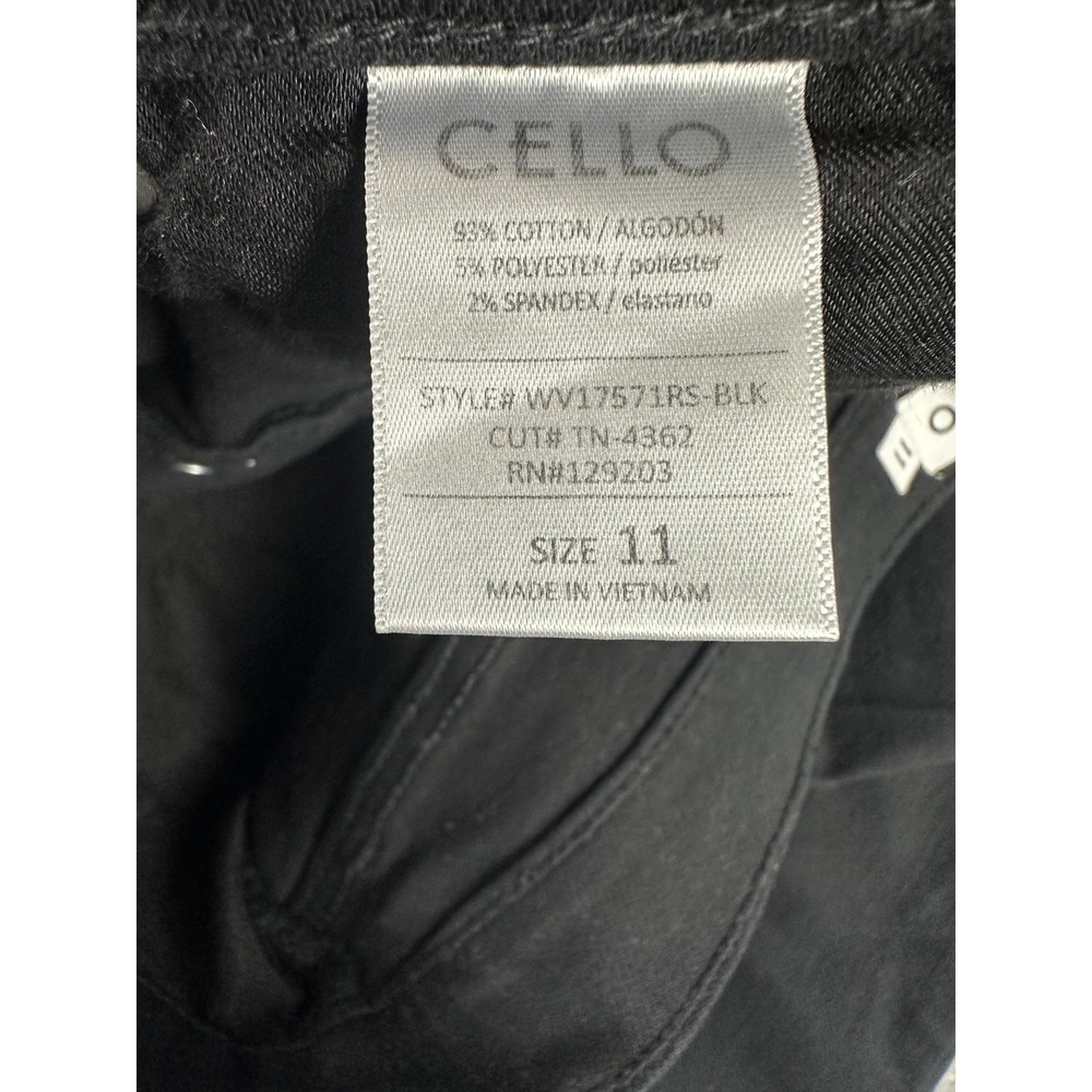 Cello Super High Rise Dad Jeans Juniors 11 Black Straight Leg Stretch Denim NWT - Picture 3 of 11
